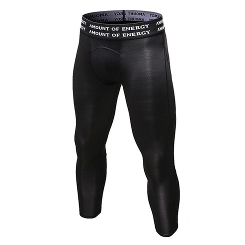 Men's Dry Fit Capri Workout Running Leggings Compression Shorts